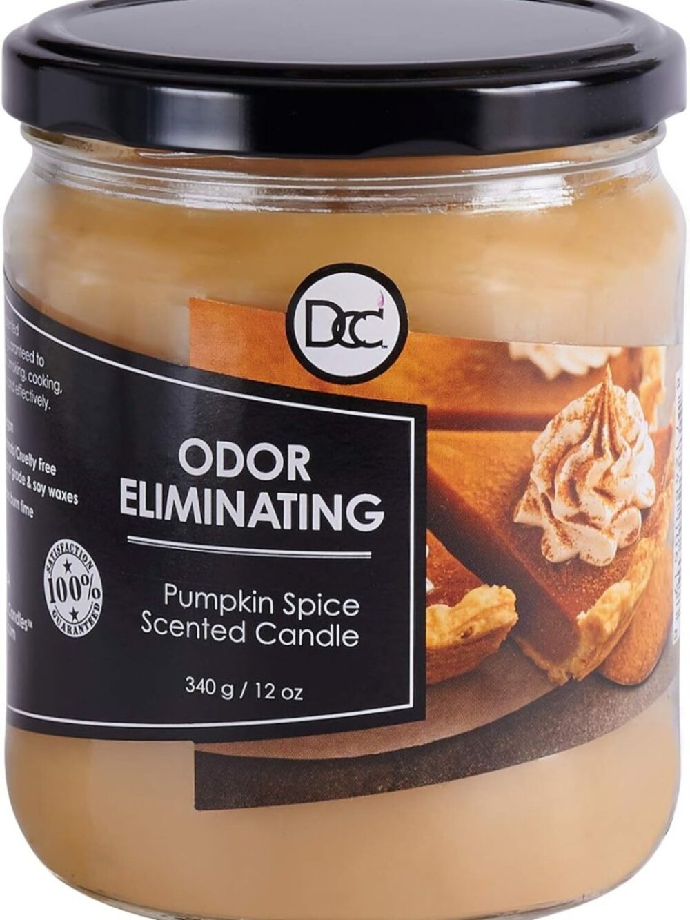 Pumpkin Spice Scented Candle - Odor Eliminator for Pet, Smoke & Food Smells - 80